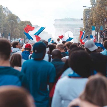 Fans celebrate in Paris after side reaches World Cup final