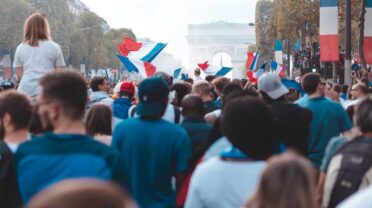 Fans celebrate in Paris after side reaches World Cup final