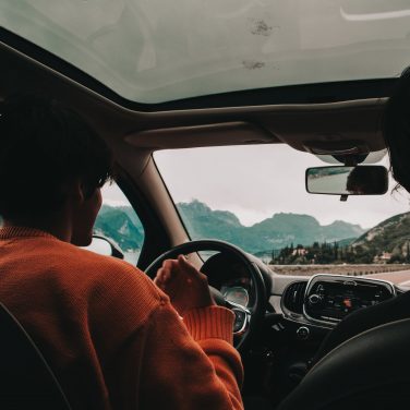 Experience a vacation to the mountain by driving a car with friends