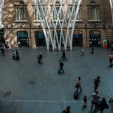 The atmosphere of the train station when the holiday season arrives